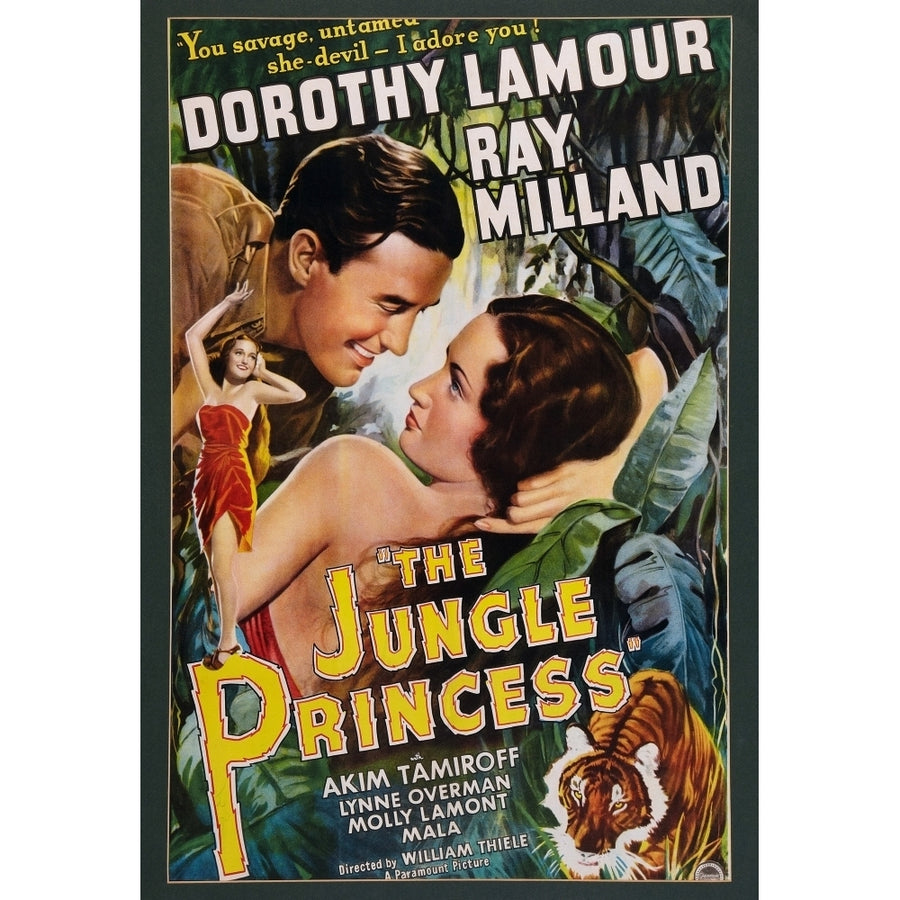 The Jungle Princess Us Poster Art From Left: Ray Milland Dorothy Lamour 1936. Movie Poster Masterprint Image 1