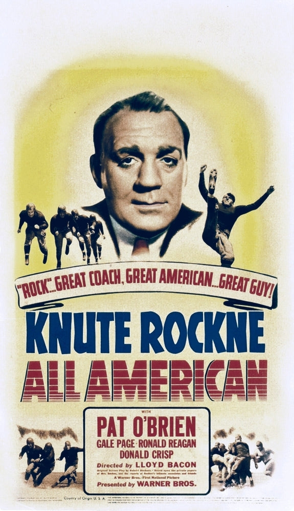 Knute Rockne All American Pat OBrien 1940. Movie Poster Masterprint Image 1