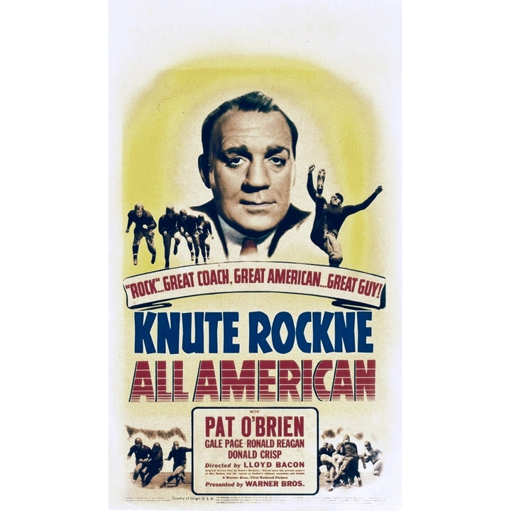 Knute Rockne All American Pat OBrien 1940. Movie Poster Masterprint Image 2