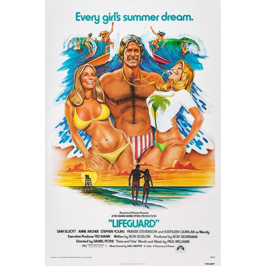 Lifeguard Us Poster Art Center: Sam Elliott 1976. Movie Poster Masterprint Image 1