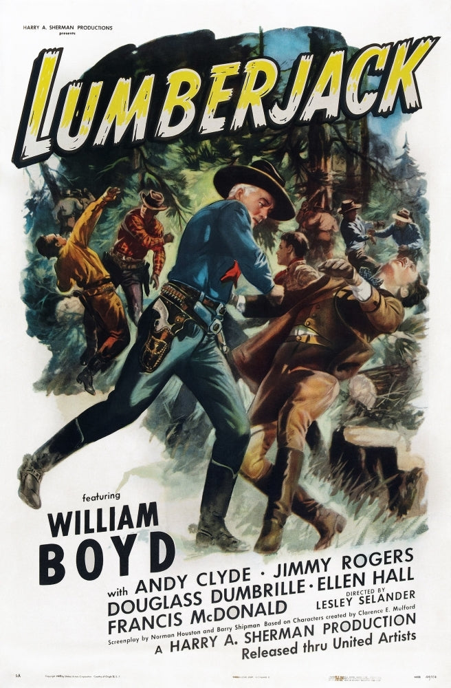 Lumberjack Left: William Boyd As Hopalong Cassidy 1944. Movie Poster Masterprint Image 1