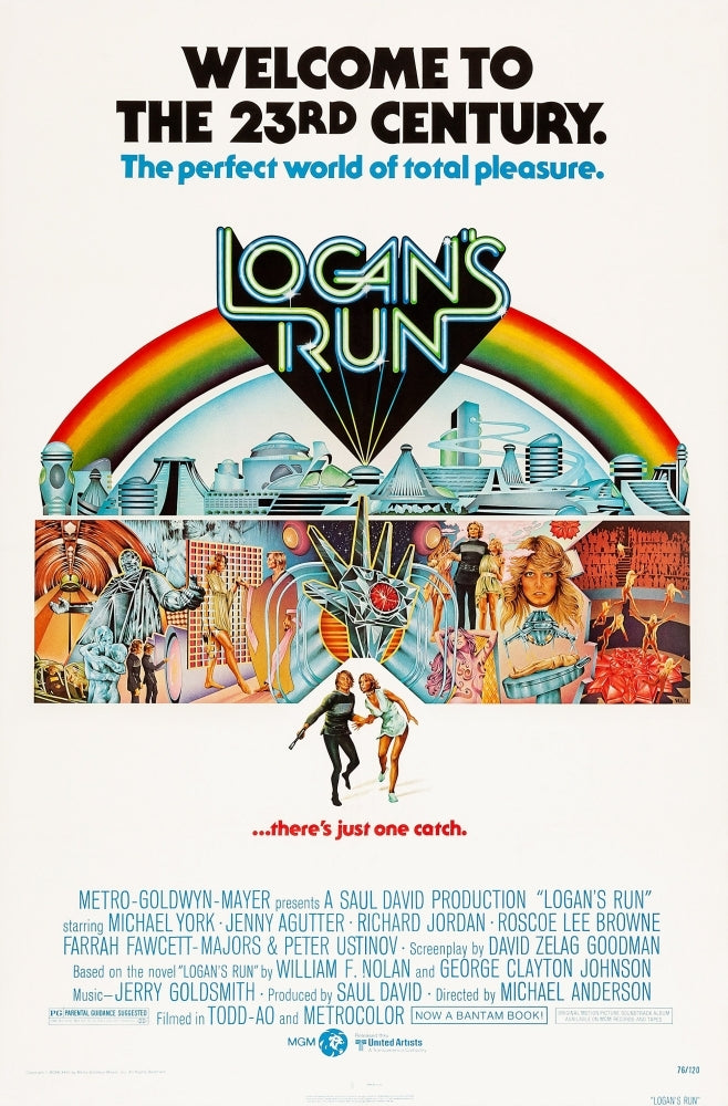 LoganS Run Us Poster Bottom From Left: Michael York Jenny Agutter 1976 Movie Poster Masterprint Image 1