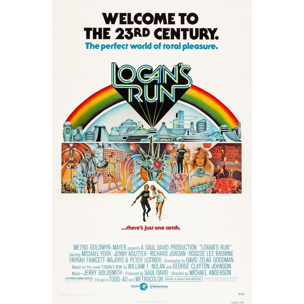 LoganS Run Us Poster Bottom From Left: Michael York Jenny Agutter 1976 Movie Poster Masterprint Image 2