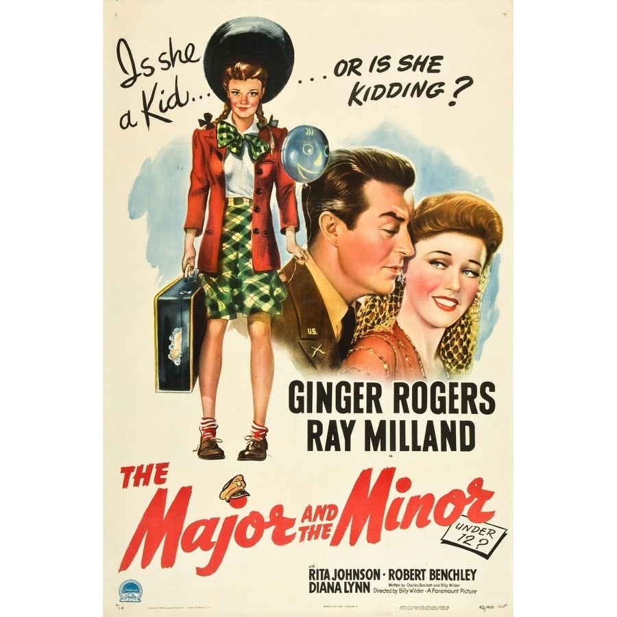 The Major And The Minor Ray Milland Ginger Rogers 1942 Movie Poster Masterprint Image 1