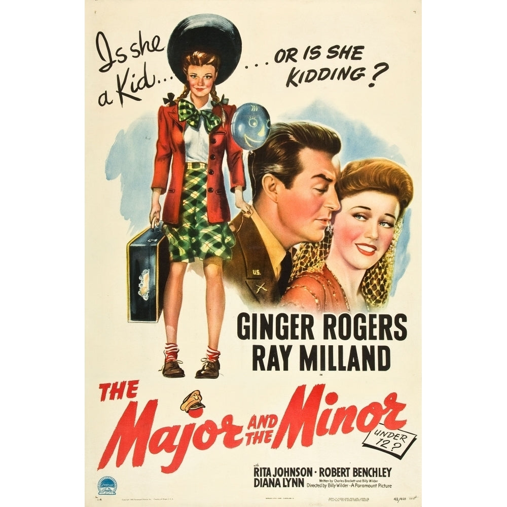 The Major And The Minor Ray Milland Ginger Rogers 1942 Movie Poster Masterprint Image 2