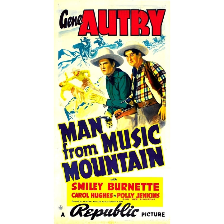 Man From Music Mountain From Left: Gene Autry Smiley Burnette 1938 Movie Poster Masterprint Image 1