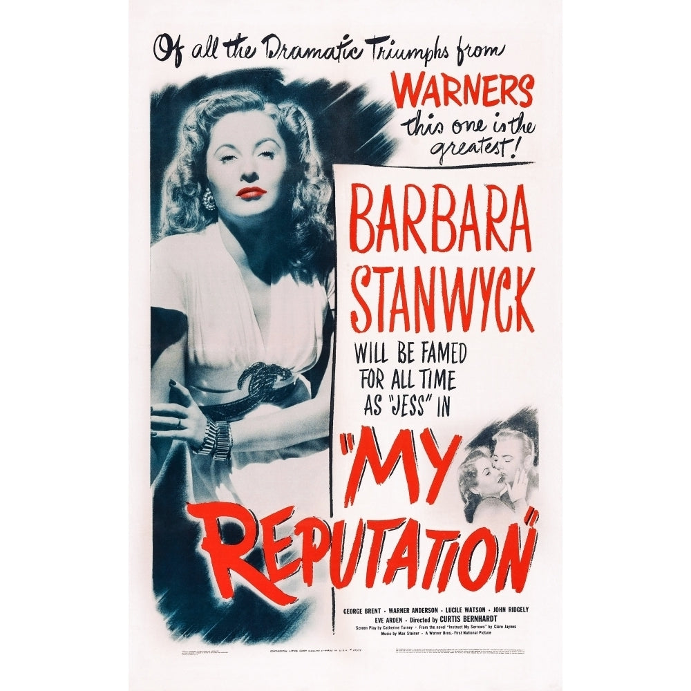 My Reputation Us Poster Art Left: Barbara Stanwyck 1946 Movie Poster Masterprint Image 2