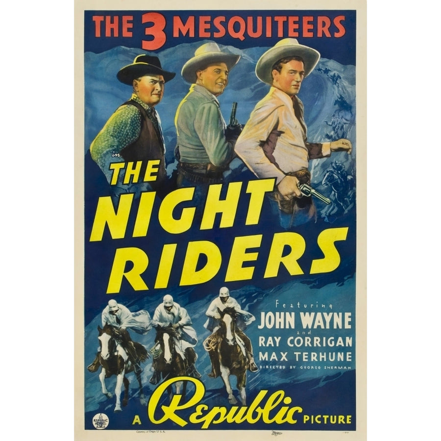 The Night Riders Max Terhune Ray Corrigan John Wayne Movie Poster Art 1939. Movie Poster Masterprint Image 1