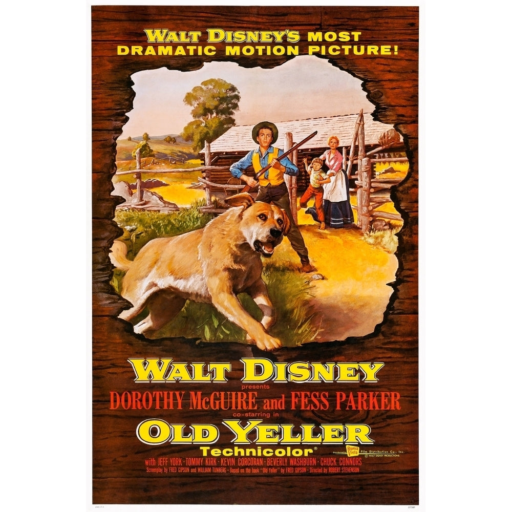 Old Yeller From Left: Old Yeller Tommy Kirk Kevin Corcoran Dorothy Mcguire 1957. Movie Poster Masterprint Image 2