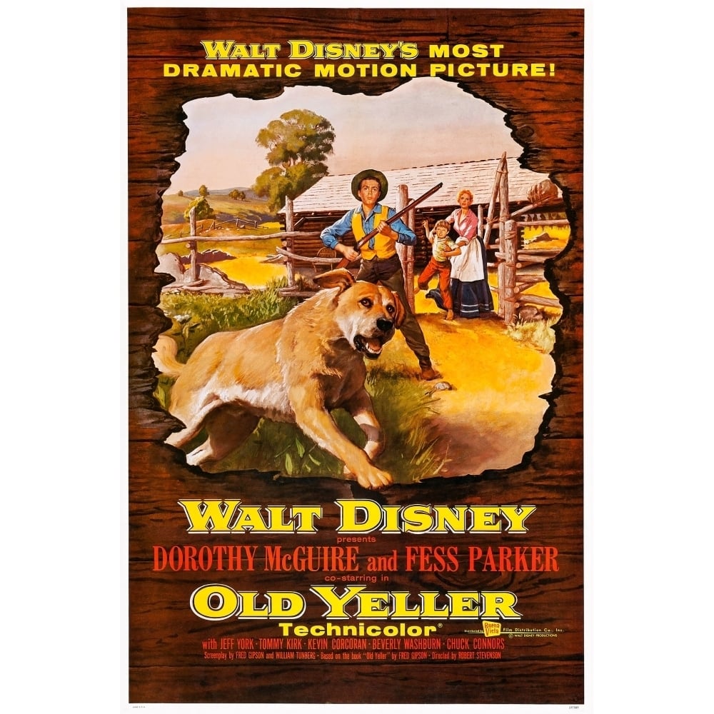 Old Yeller From Left: Old Yeller Tommy Kirk Kevin Corcoran Dorothy Mcguire 1957. Movie Poster Masterprint Image 1