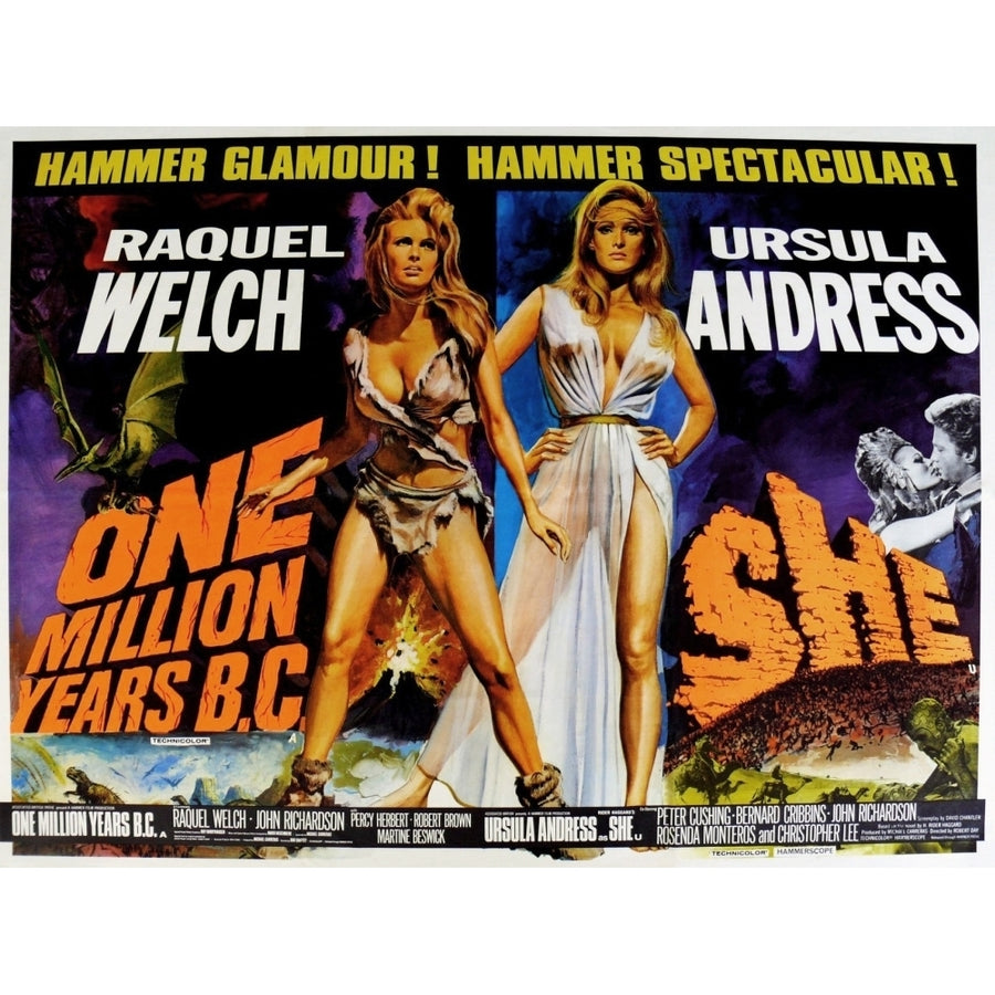 One Million Years B.C. 1966 She 1965 Movie Poster Masterprint Image 1