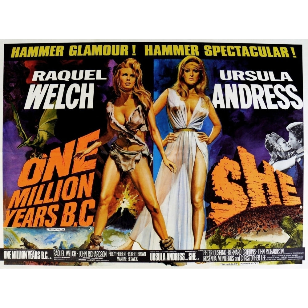 One Million Years B.C. 1966 She 1965 Movie Poster Masterprint Image 2