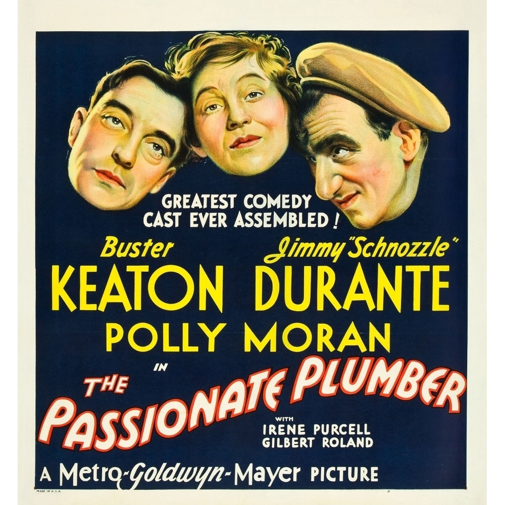 The Passionate Plumber From Left: Buster Keaton Polly Moran Jimmy Durante 1932. Movie Poster Masterprint Image 1