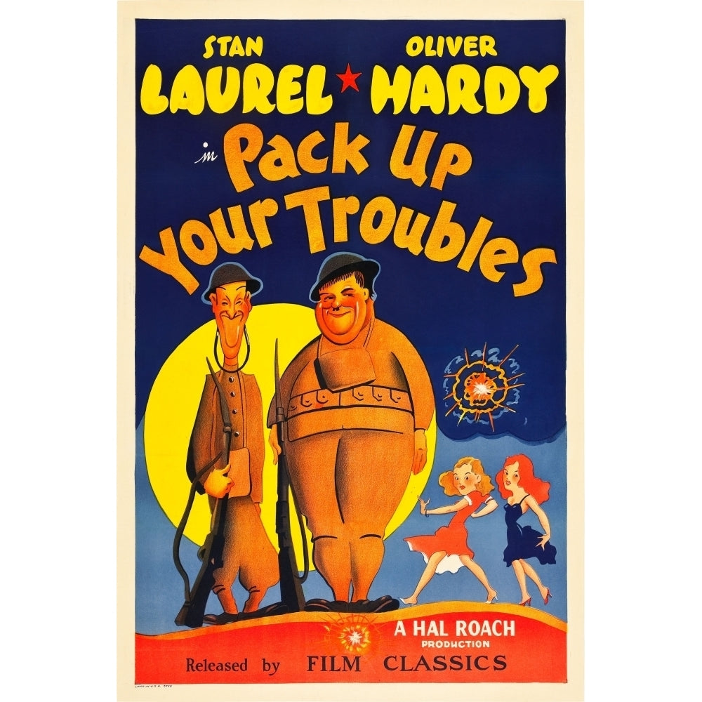 Pack Up Your Troubles From Left: Stan Laurel Oliver Hardy On 1940S Poster Art 1932. Movie Poster Masterprint Image 1