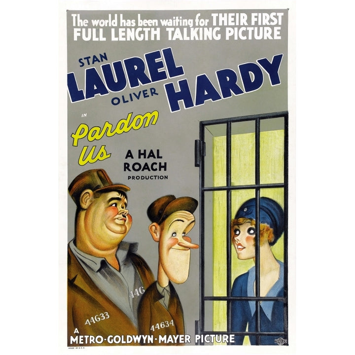 Pardon Us Poster Art From Left: Oliver Hardy Stan Laurel [Laurel And Hardy] 1931 Movie Poster Masterprint Image 2