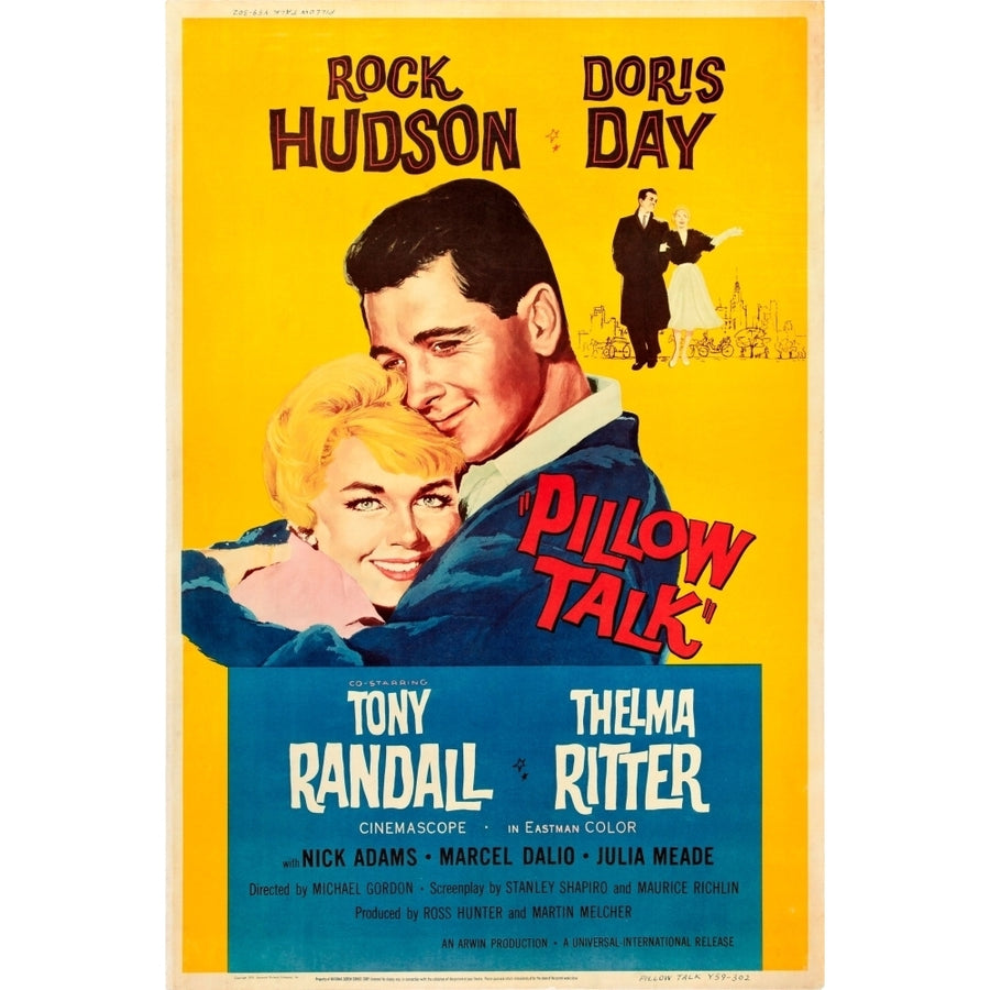 Pillow Talk U.S. Poster From Left: Doris Day Rock Hudson 1959 Movie Poster Masterprint Image 1