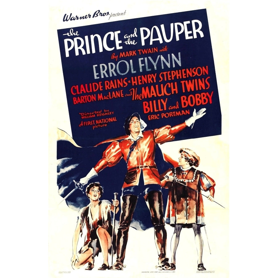 The Prince And The Pauper Center: Errol Flynn 1937. Movie Poster Masterprint Image 1