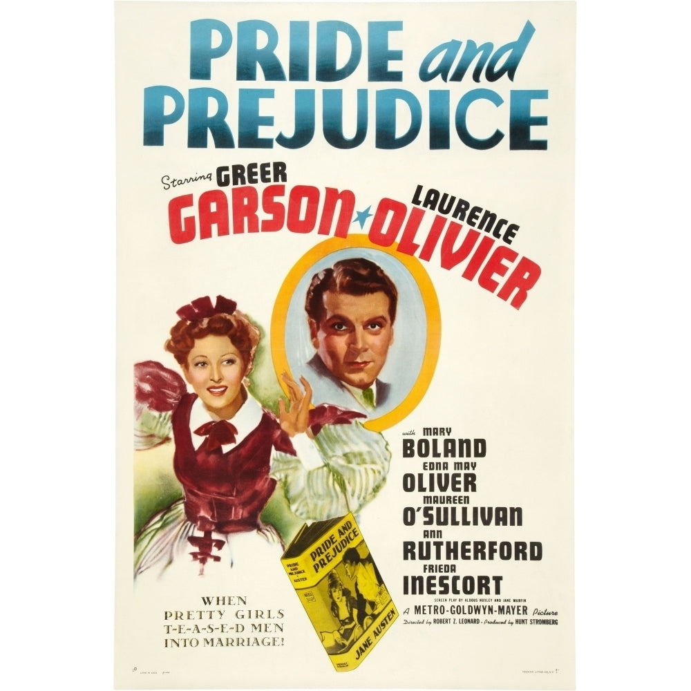 Pride And Prejudice Us Poster From Left: Greer Garson Laurence Olivier 1940. Movie Poster Masterprint Image 1