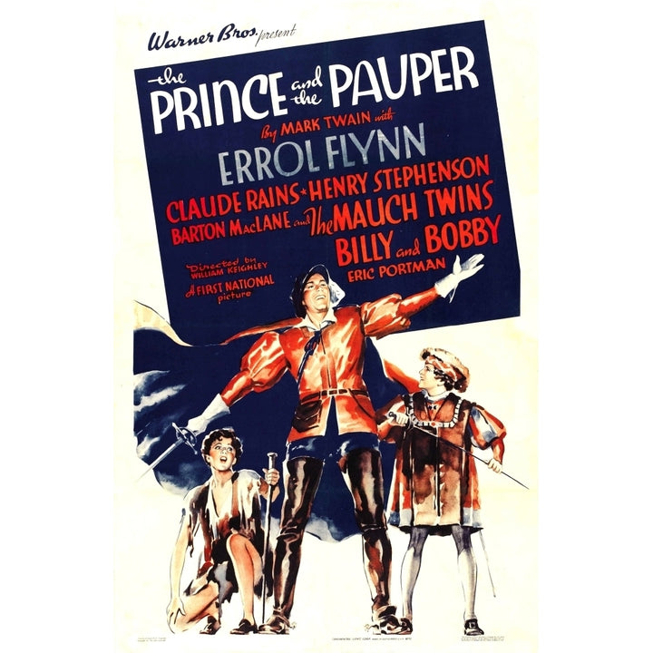 The Prince And The Pauper Center: Errol Flynn 1937. Movie Poster Masterprint Image 2