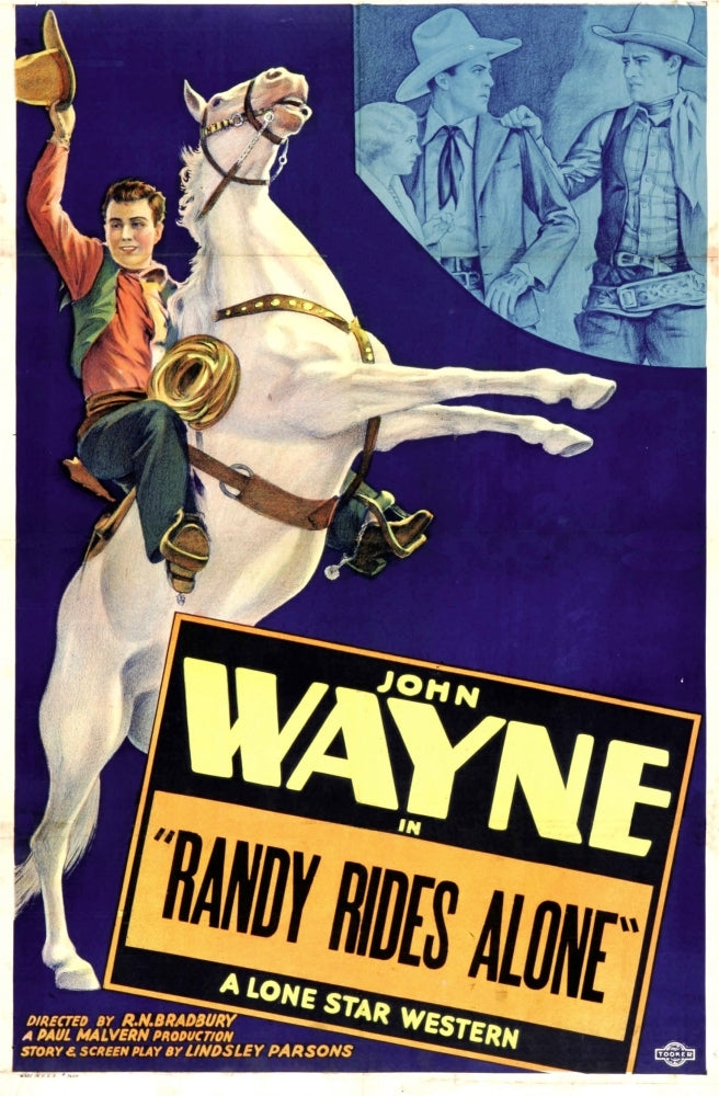 Randy Rides Alone Left: John Wayne 1934. Movie Poster Masterprint Image 1