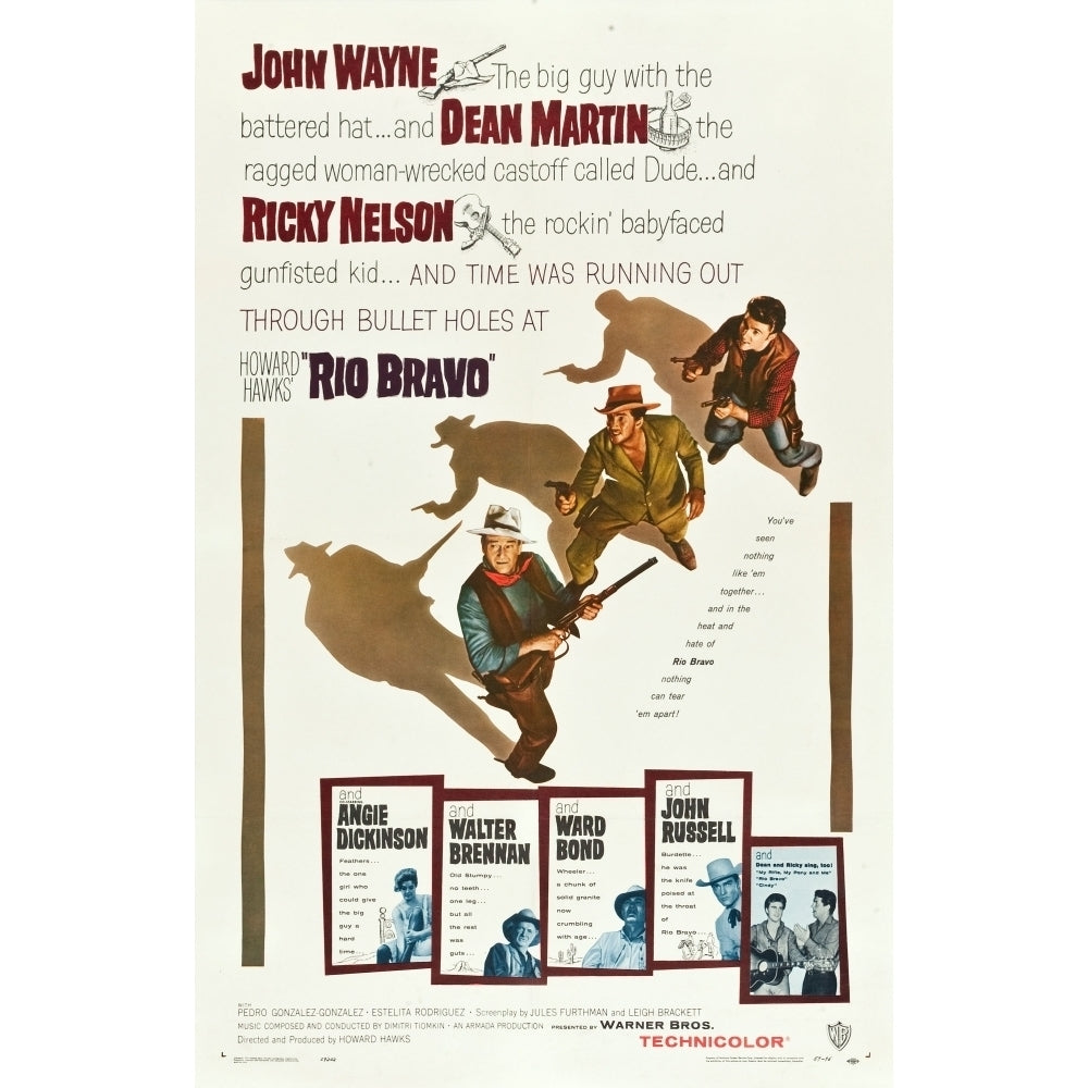 Rio Bravo John Wayne Dean Martin Ricky Nelson 1959 Movie Poster Masterprint Image 2