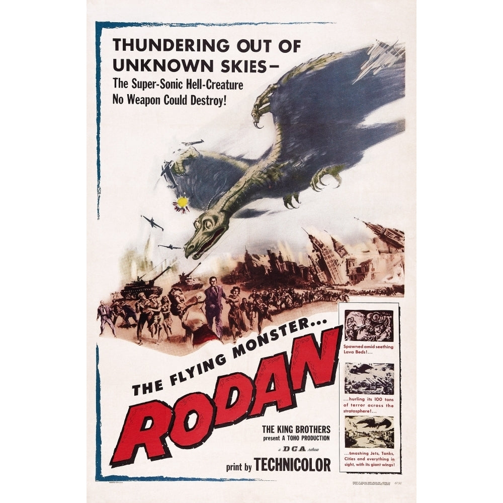 Rodan Us Poster Art 1957 Movie Poster Masterprint Image 2