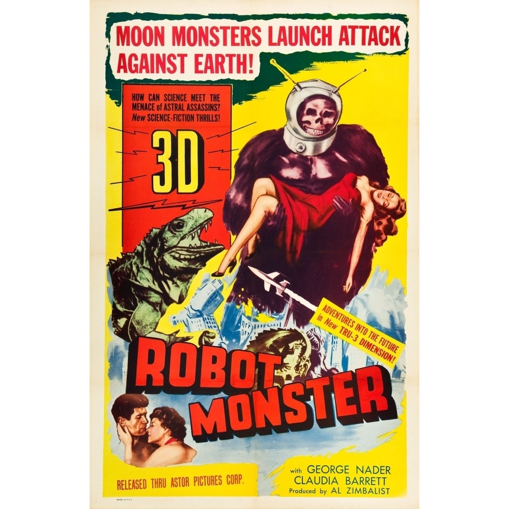 Robot Monster Bottom From Left: George Nader Claudia Barrett 1953 Movie Poster Masterprint Image 1