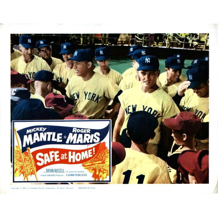 Safe At Home! From Left Center Mickey Mantle Roger Maris 1962 Movie Poster Masterprint Image 1