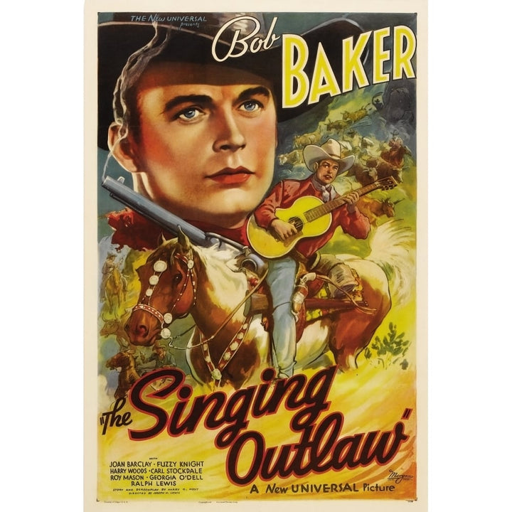 The Singing Outlaw Bob Baker 1937. Movie Poster Masterprint Image 1