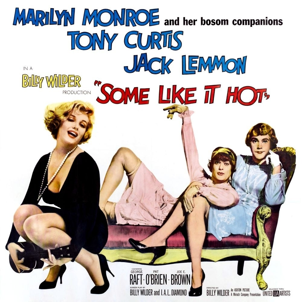 Some Like It Hot From Left: Marilyn Monroe Tony Curtis Jack Lemmon 1959. Poster Print Image 1