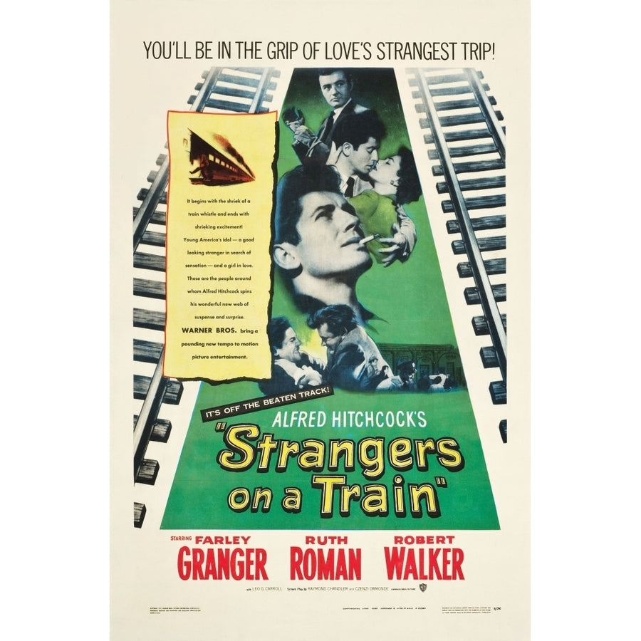 Strangers On A Train Farley Granger Robert Walker Ruth Roman 1951 Movie Poster Masterprint Image 1