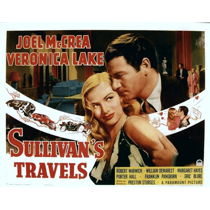 SullivanS Travels From Left: Veronica Lake Joel Mccrea 1941. Movie Poster Masterprint Image 1