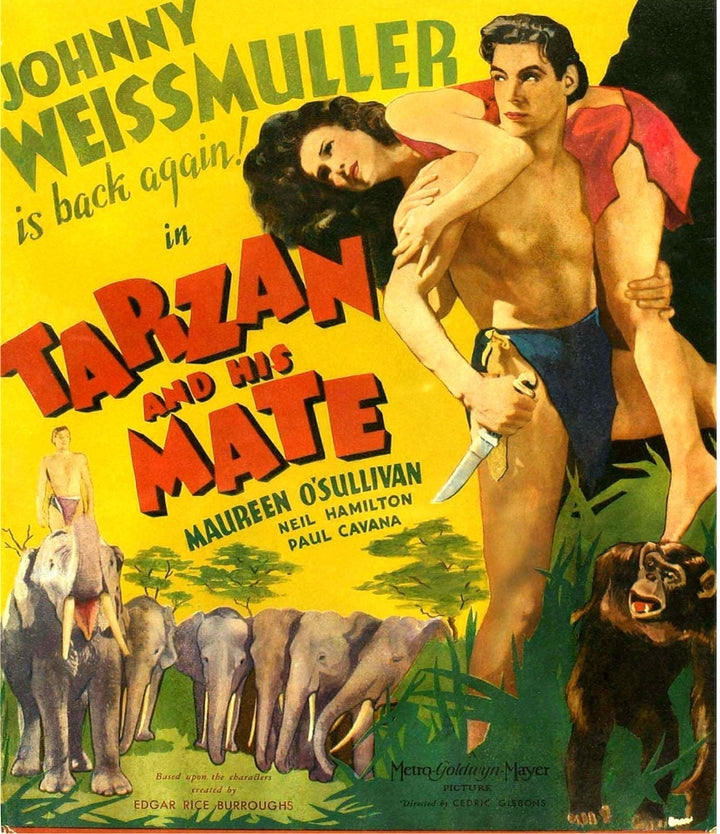 Tarzan And His Mate From Left: Maureen OSullivan Johnny Weissmuller 1934. Movie Poster Masterprint Image 1