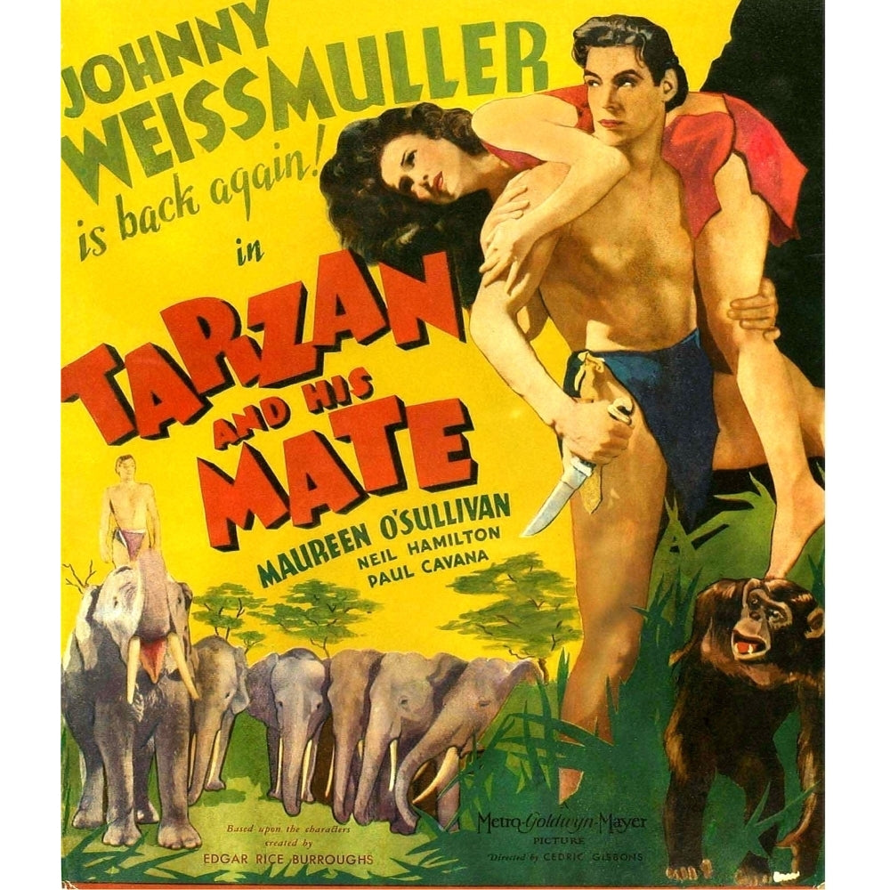 Tarzan And His Mate From Left: Maureen OSullivan Johnny Weissmuller 1934. Movie Poster Masterprint Image 2