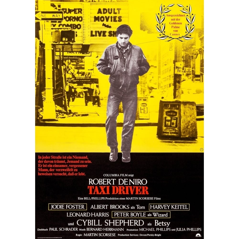 Taxi Driver German Poster Art Robert De Niro 1976 Movie Poster Masterprint Image 1