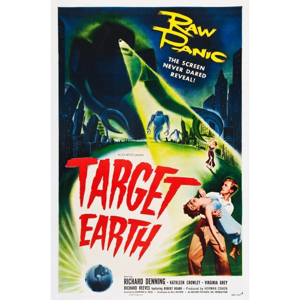 Target Earth Bottom Right: Richard Denning Kathleen Crowley 1954 Movie Poster Masterprint Image 2