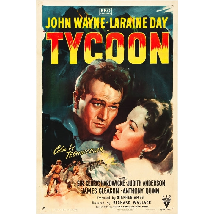 Tycoon From Left: John Wayne Laraine Day 1947. Movie Poster Masterprint Image 1