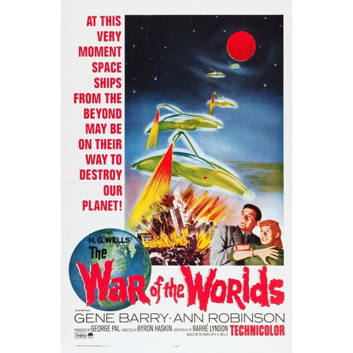 The War Of The Worlds Us Poster Bottom From Left: Gene Barry Ann Robinson 1953. Movie Poster Masterprint Image 1