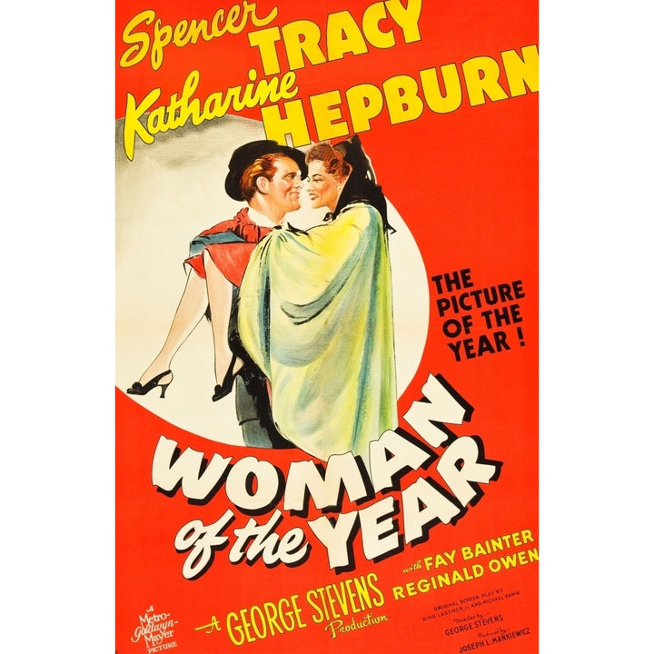 Woman Of The Year Spencer Tracy Katharine Hepburn 1942 Movie Poster Masterprint Image 2