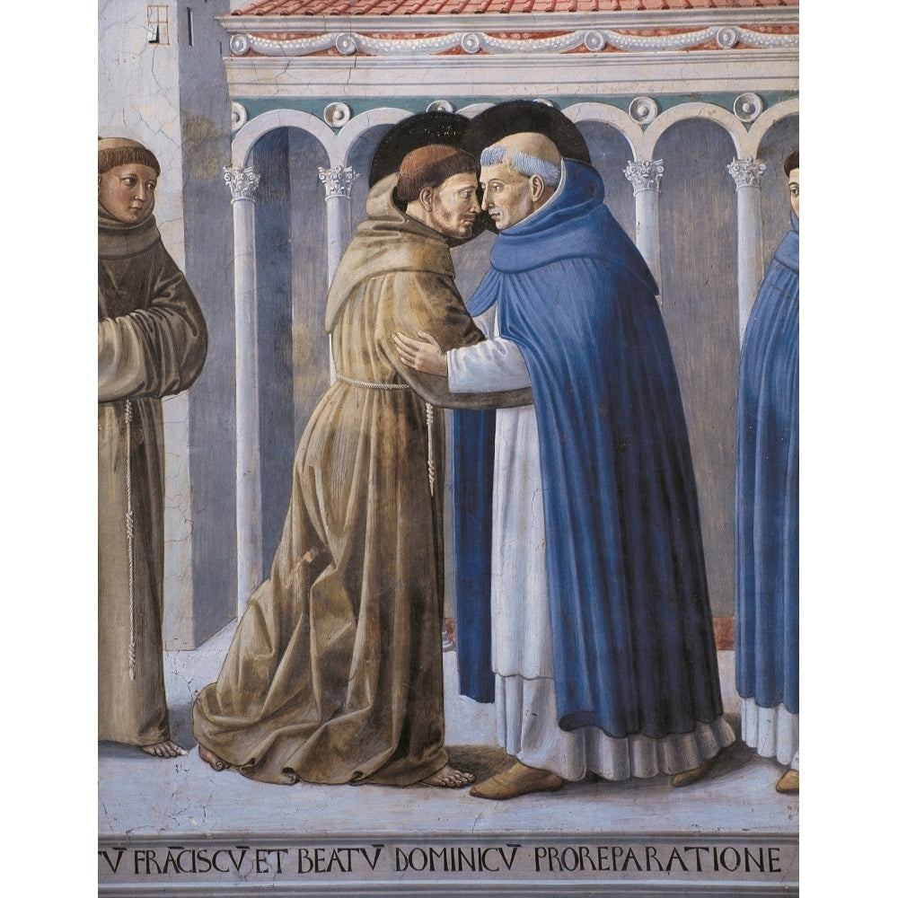 Scenes From The Life Of St Francis Meeting Of St Francis And St Dominic Poster Print Image 1