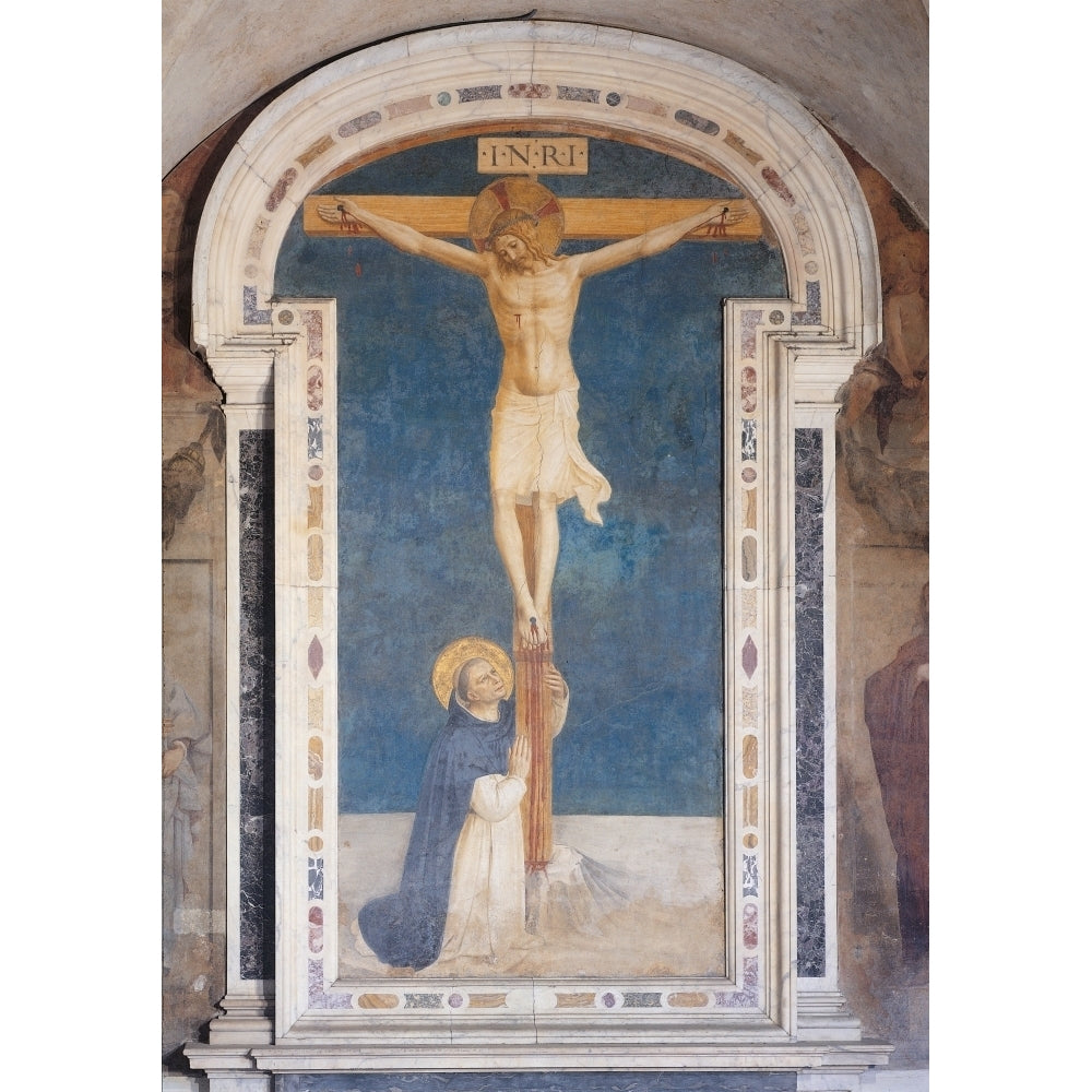 St Dominic At The Feet Of Jesus Crucified Poster Print Image 1