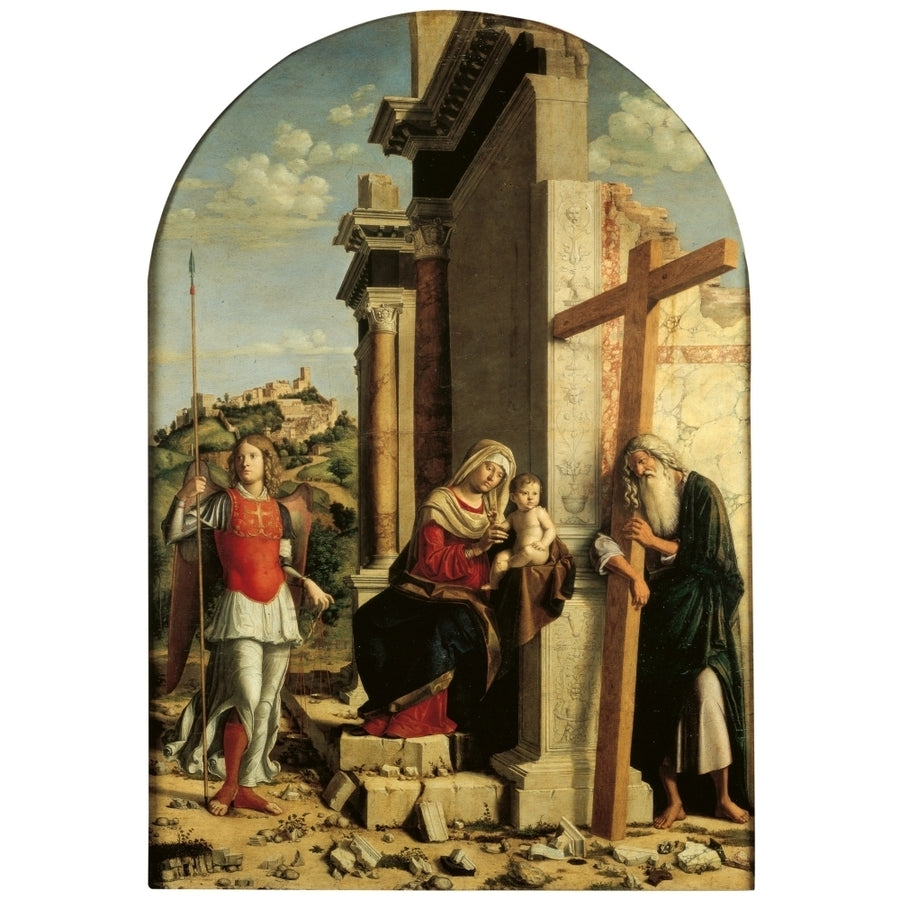 Madonna Enthroned And Child With Sts Michael The Archangel And Andrew Poster Print Image 1