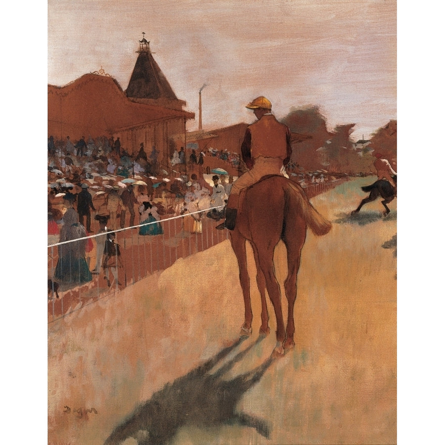 Racehorses In Front Of The Tribunes Poster Print Image 1