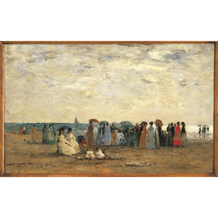 Bathers On The Beach At Trouville Poster Print Image 1