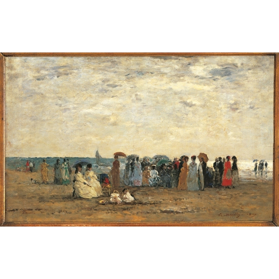 Bathers On The Beach At Trouville Poster Print Image 1