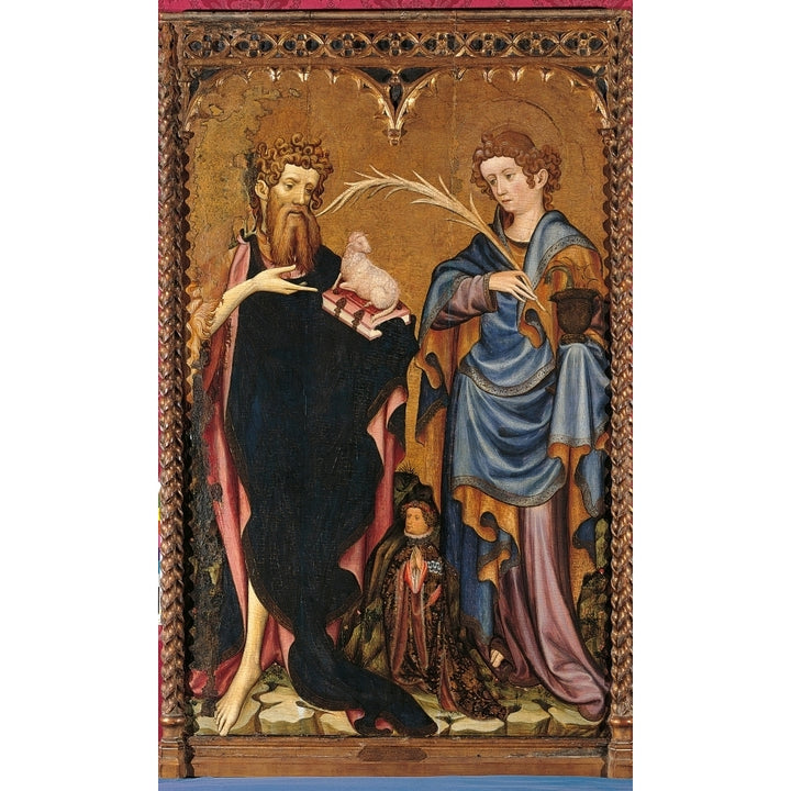 St John The Baptist And St John The Evangelist With A Donor Poster Print Image 2