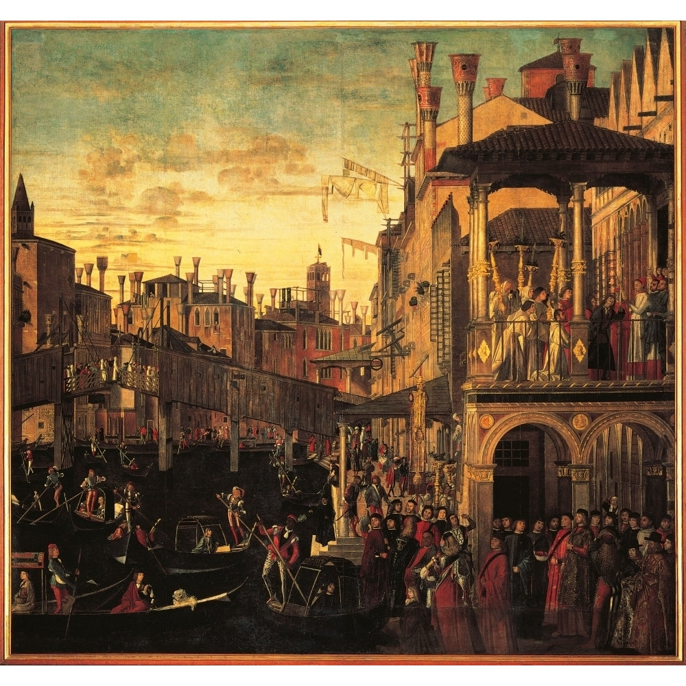 Miracle Of The Relic Of The True Cross At The Rialto Bridge Or The Healing Of The Possessed Man Poster Print Image 1