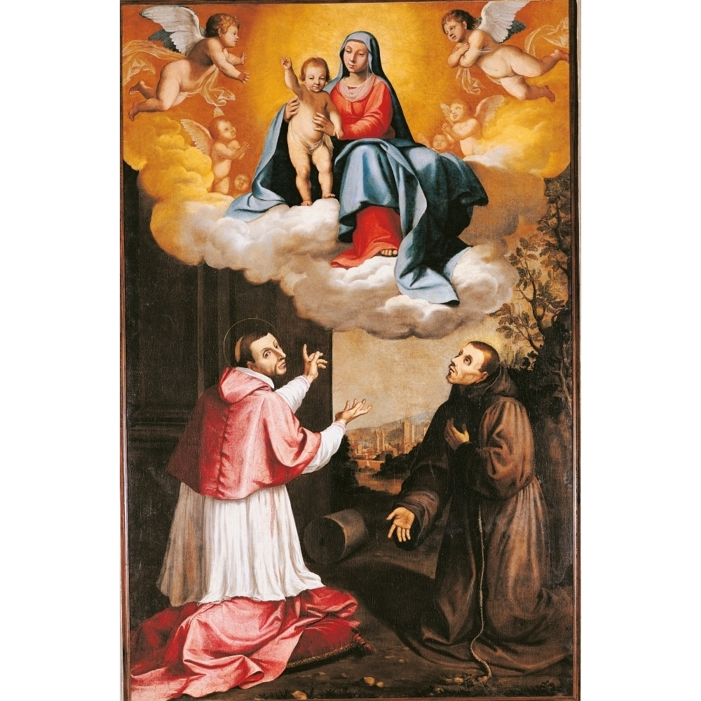 Madonna And Child With St. Charles Borromeo And Blessed Ranieri Poster Print Image 1