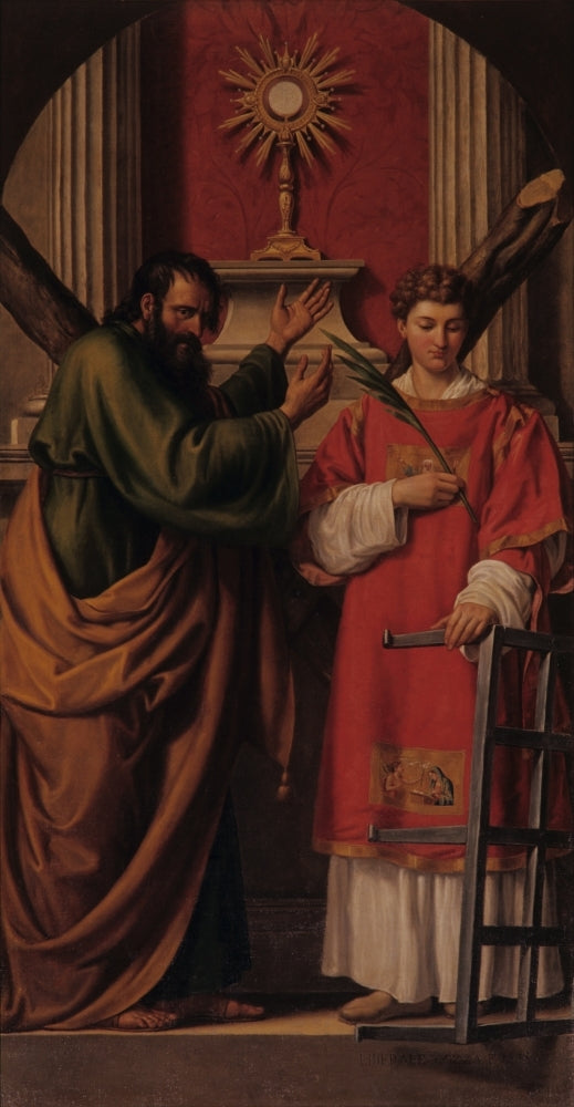 Saints Andrew And Lawrence Before The Blessed Sacrament Poster Print Image 1