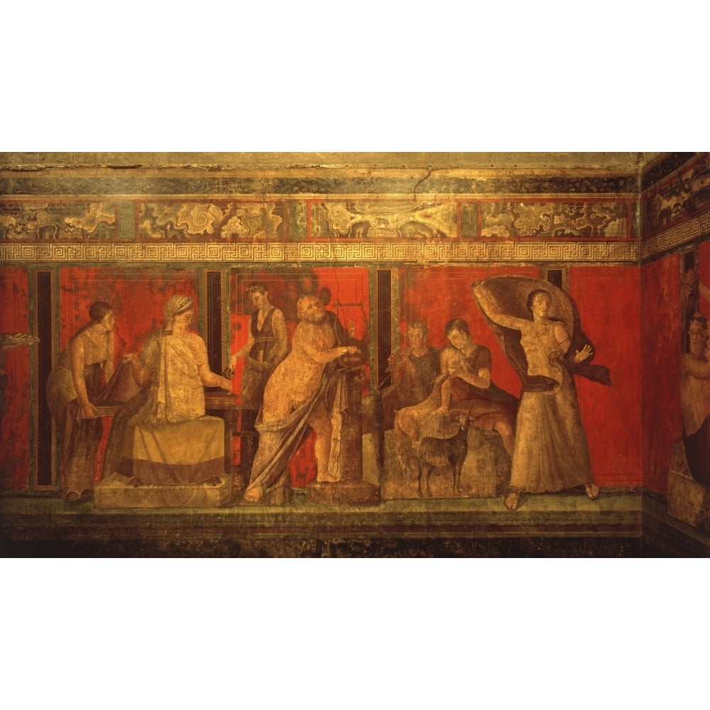 Paintings Of The Villa Of The Mysteries In Pompei Poster Print Image 1